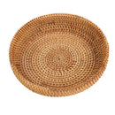 Handmade Round Woven Bread Roll Basket Fruits Bowl Storage Tray Container