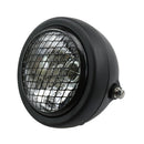 12V Metal Motorcycle Assembly Headlight Bulbs Grill Cover Black New
