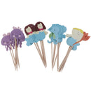 24pcs Cartoon Cake Topper Baby Shower Girl Birthday Cupcake Cake Picks Decor