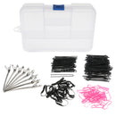 Black Hairdressing Hair Claw Section Clip Clamps U Shape Stick Bobby Pins Hairpin Set Grips Kit with Storage Box
