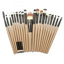 Women Girls Makeup Beauty Cosmetic Makeup Brush Holder White + Set of 20PCS Face Foundation Eye Lip Beauty Makeup Brushes Black Brown