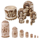 7PCS Hand Painted Iris Butterfly Wooden Russian Nesting Dolls