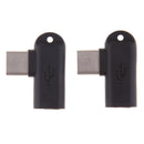 2x Micro USB to USB Type-C Adapter Right angle 90degree Data Sync Connector Black