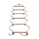 Kids Indoor & Outdoor Playhouse Wooden Heavy Duty 150kg 6 Rungs Rope Climbing Ladder Backyard Toy Tree House Climbing Toy
