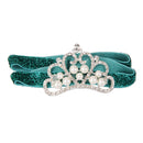 Infant Baby Rhinestone Pearl Crown Hair Bands Photography Headband - Green