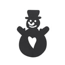 Pack of 50PCS Hollow-Out Design Christmas Snowman Glass Place Cards Table Mark Wine Cup Glass Decor Ornaments Black