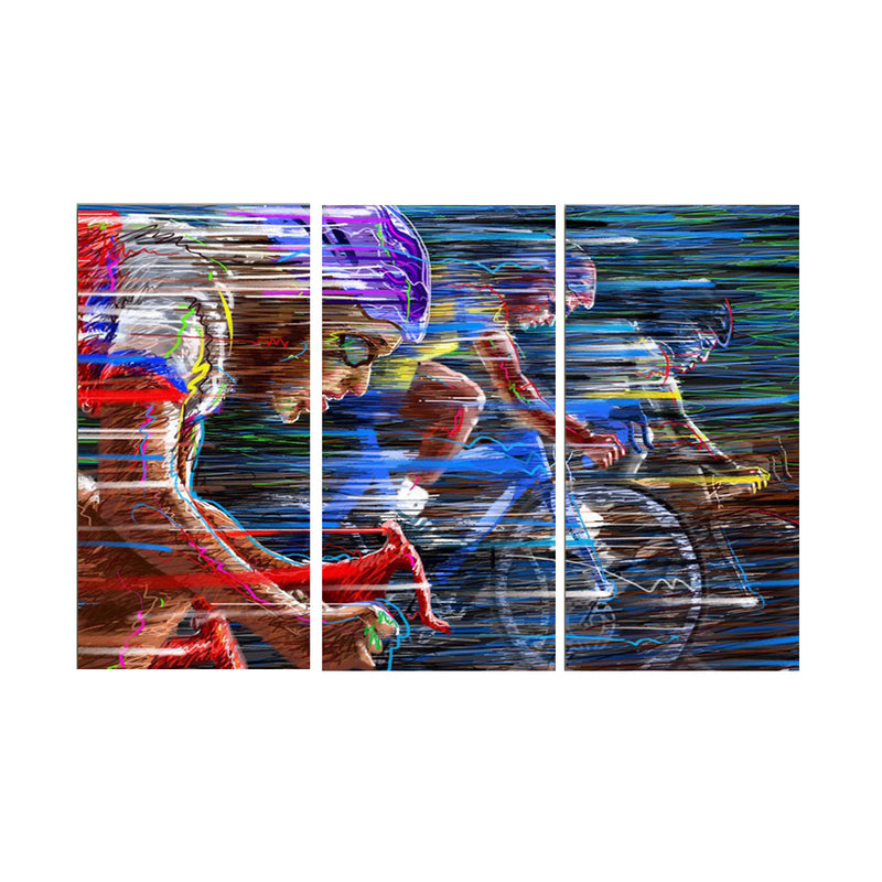 1 Set of 3PCS Canvas Painting for Home Bedroom Cafe Hotel Room Wall Art Wall Decor Paintings Bicycle Race Print Charms 40*60cm