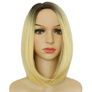 Charming Short Straight Bob Hairstyle Wig Natural Synthetic Gradient Wigs & Cap for Women