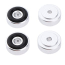 4 Pack Aluminum Speaker Spike Shockproof 30x10mm Isolation Feet Stand Cone Pad Turntable Amplifier CD DAC Recorder Silver