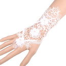 Pair Of Women Girls Ladies Hollow Flower Lace Ring Bracelet Glove Wedding Prom Birthday Supplies White