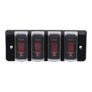 Boat Marine Car DC12V 16A 4 Gang Circuit Breaker Button Toggle Switch Panel
