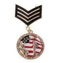 Retro Mens American Navy Style Uniform Star Medal Brooches Badge Brooch Pin