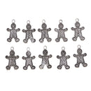 10pieces Halloween Christmas Charms Jewelry Making Ornaments Gingerbread Man Home Decors 19x12mm