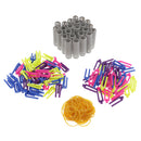 24 Pieces DIY Hairdressing Sticky Hair Styling Rollers Self Grip Holding Curler Cling Set + 50 Pieces Hair Curl Clips