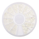 Fashion 3D Nail Art DIY Pearl Gem Glitter Decoration Beads Sticker Tips Beige Pearl Shaped