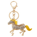 Horse Pendant Crystal Keychain Keyring Bag Purse Charm Keyfob Key Chain Ring Gifts Yellow