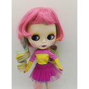 Charming Multicolor Girl Doll Long Curly Wig Haircut Hairpiece for 1/3 BJD Blythe Doll Accs