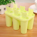 Creative Bear Shape DIY Ice Cream Mould 6 Cell Popsicle Mold Box Lolly Makers Kitchen Summer DIY Mold Green