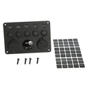 5 Gang LED Boat Rocker Switch Panel Dual USB Socket Power Charger Voltmeter