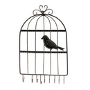 Birdcage Wall Hanger Earring Jewelry Display Holder Organizer Rack Black
