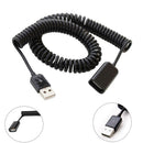 USB 2.0 Male to Female USB Cable Extended Extension Spring Cable Cord Extender for Laptop Computer PC 3m