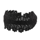 Large Wide Gothic Lace Headband Sunflower Hair Hoop Headpiece For Women Girls Black