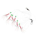 Fishing Rigs Lures Fish Skin Baits Flasher Sabiki Rigs with Barrel Swivels Hook 6