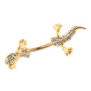 Stainless Steel Crystal Zircon Gecko Animal Dangle Navel Belly Button Ring
