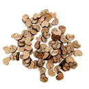 100 Pieces Wood Shapes Unfinished Heart Love Printed Slice for Craft 12x15mm