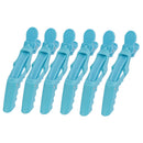 Women Girls Fashionable Hair Styling Tools Hairpin Single Prong Plastic Alligator Hair Clips Women Hairpins Barrette Pack of 6pcs Blue