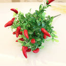 Artificial 7 Branches Pepper Fruit Plastic Ivy Leaf Plant Vine Foliage Decor