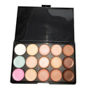 Women Girls Cosmetic Beauty Party Charms Eye Makeup Tools 15-Color Eyeshadow Palette+20Pcs/Set Eyebrow Lip Makeup Brushes Black