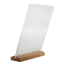 Double Sided Middle Insert Design Table Tent Menu Holder With Wood Base A5