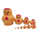 Pack of 10 Pieces Cute Exquisite Hand Painted Chick Wooden Nesting Dolls Animal Matryoshka Russian Doll Gift