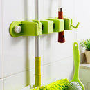 Multipurpose Bathroom Toilet Space ABS Plastic Suction Cup Mop Broom Rack Bracket Shelves Holder Hanging Organize Random Color Delivery