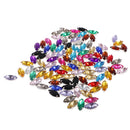 100 Pieces 7*15mm Marquise Acrylic Rhinestone Button Multi-color for DIY Craft