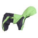 Lightweight Comfortable PU Leather Dog Puppy Raincoat Poncho Apparel Pet Supplies Green + Black S
