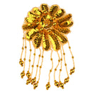 Sequin Beaded Flower Applique Stage Show Costume Dance Ballet Tutu Headdress Accessories Gold