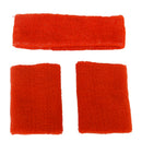 Outdoor Sportswear Sweat Absorbing Soft Comfortable Headwear Elastic Headband + Pack of 2PCS Wristband- Orange