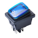 4 Pin On-Off Car Boat Lighted Rocker Toggle Switch Waterproof Blue
