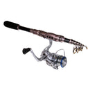 Fishing Rod and Spinning Reel Combos Telescopic Rod & Reel, 2.1m Rod + Reel