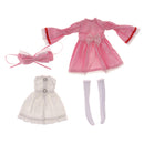 Set of Mandarin Sleeves Pink Coat w/ White Sleeveless Dress Clothes Accs for 1/6 BJD SD DOD Dolls