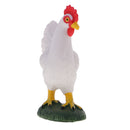 Environmental PVC Realistic Zoo Figures Jungle Farm Animals Cock Figurine Kids Toy Party Bag Favor White