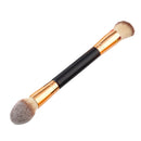 Professional Double-Sided Wooden Handle Flat &Oval Face Powder Blush Foundation Concealer Contour Makeup Brush