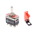 DPDT 6 Terminals On Off On Toggle Switch With Waterproof Cover for Auto Car
