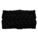 Women Girls Winter Yoga Headdress Knotted Stretchable Headband Ear Warmer Headband Headpiece Black