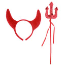 2 Pieces Devil Horn Headband Pitchfork Halloween Costume Fancy Dress