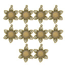 10 Pieces 16mm Vintage Filigree Flower Pendant Bezel Trays, Antique Bronze, Pendant Blanks Cameo Bezel Cabochon Settings for Jewelry Making Charms