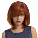 Trendy Women Long Bob Lob Human Hair Full Wig Wavy Curly Cospaly Party Wig