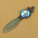 Antique Crown Frame Mother and Baby Owl Metal Clip Bookmark Reading Marker